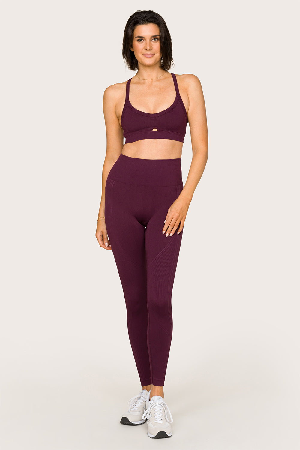 Alala women's Barre cami seamless bra in dark purple