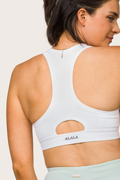 Alala women's seamless racerback bra in white