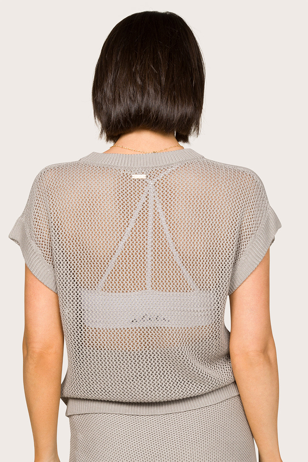 Alala women's knit mesh tank top in grey