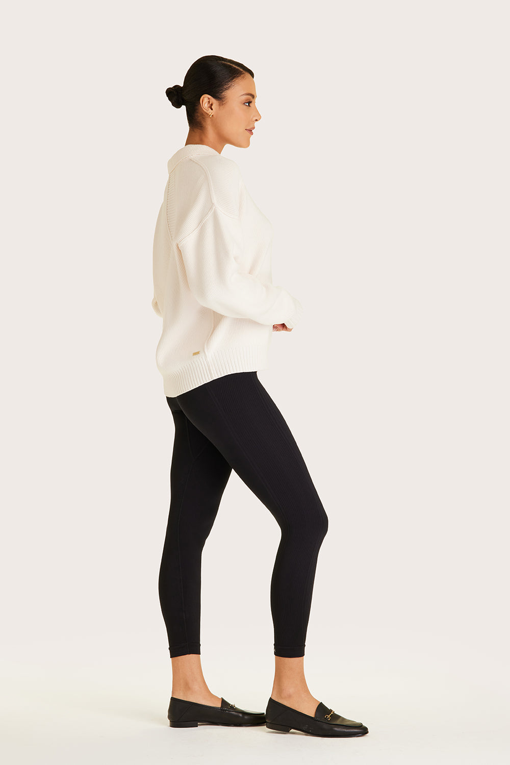 Alala women's collared knit sweater in white