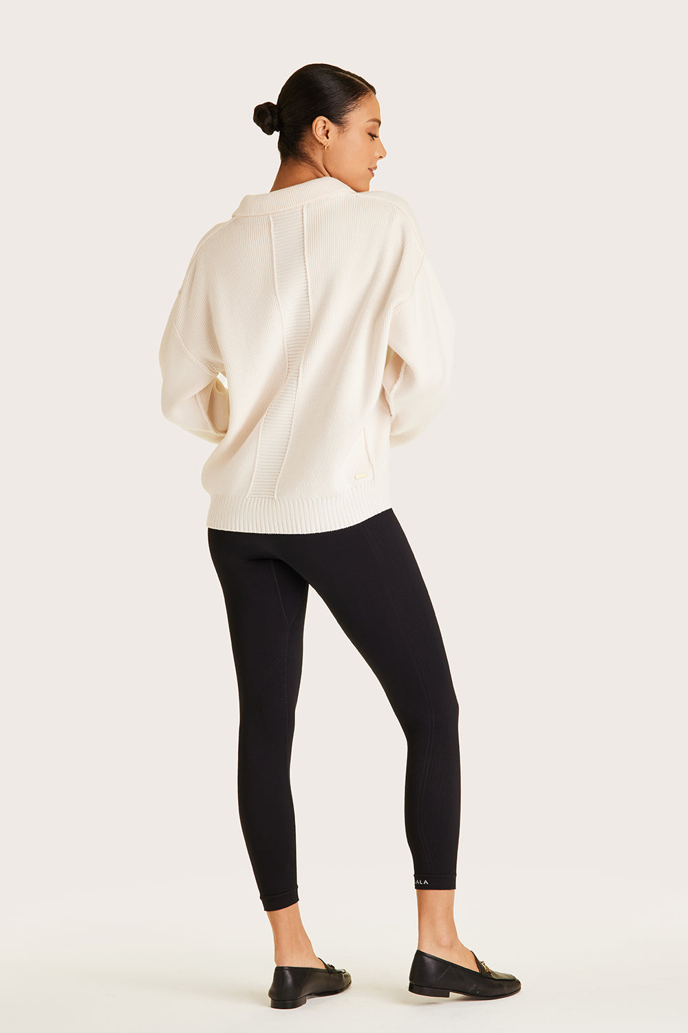 Alala women's collared knit sweater in white