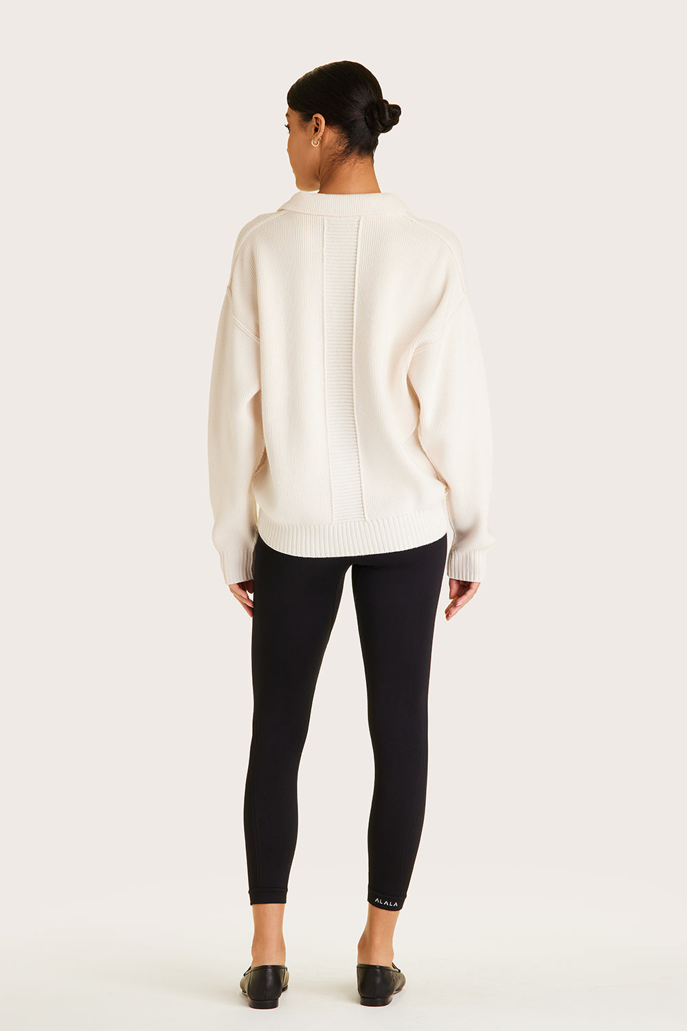Alala women's collared knit sweater in white