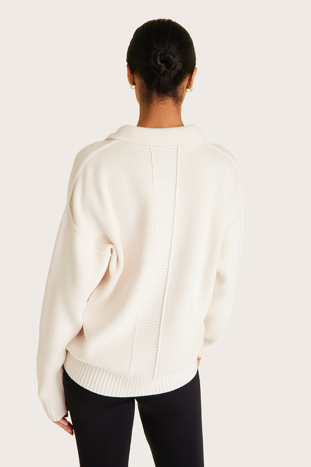 Alala women's collared knit sweater in white