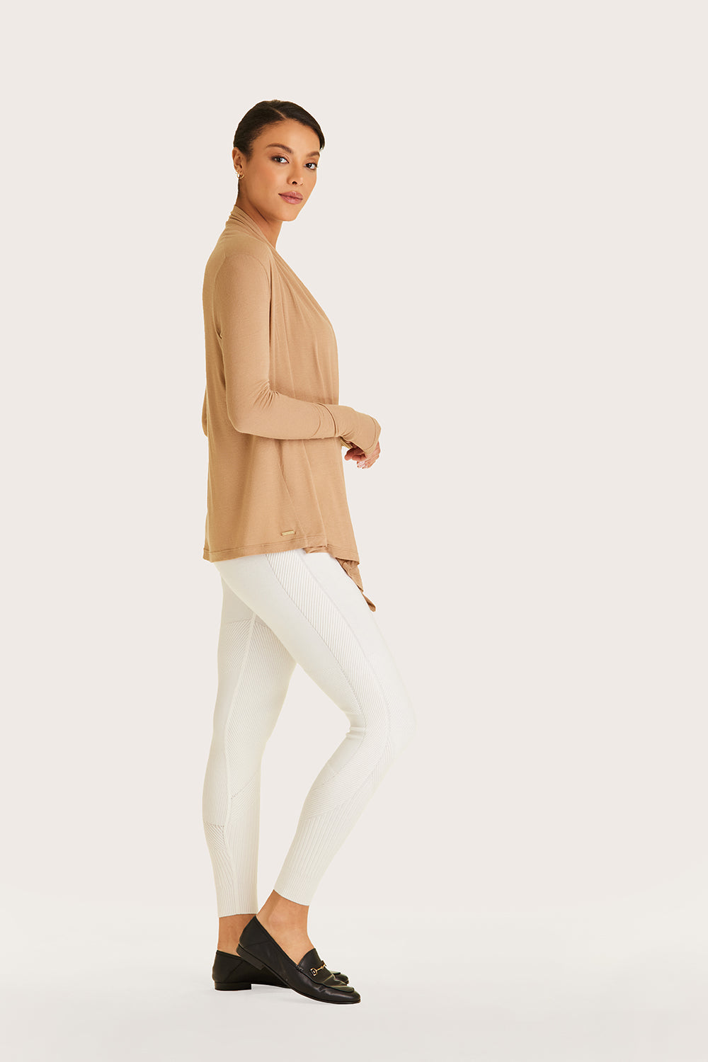 Alala women's cashmere open cardigan in beige