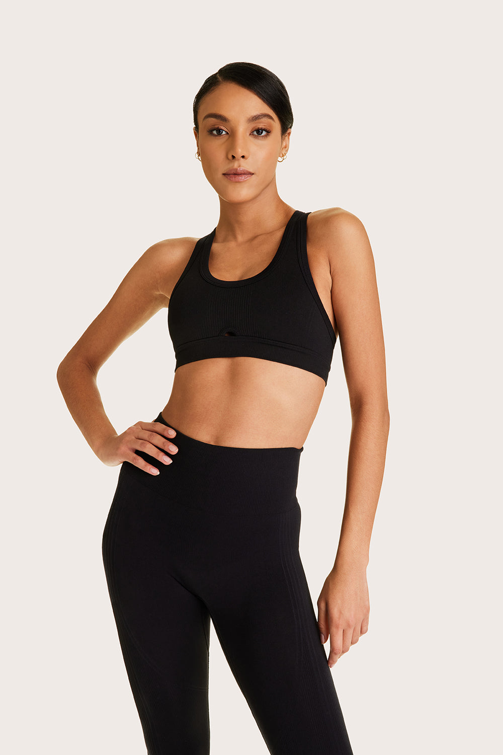 Alala women's seamless racerback bra in black