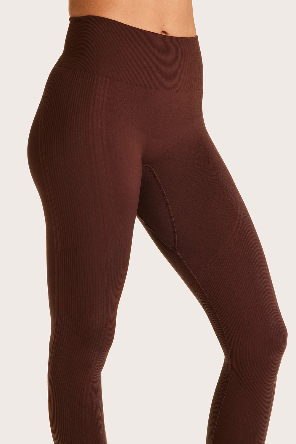 Alala women's seamless stirrup leggings in brown