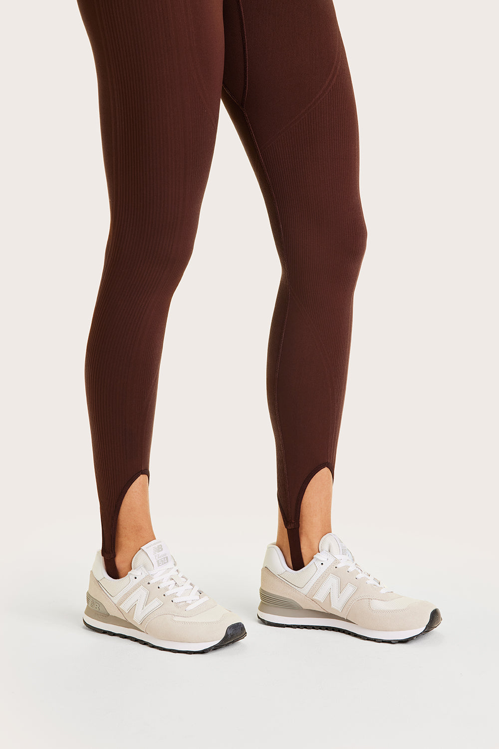 Alala women's seamless stirrup leggings in brown