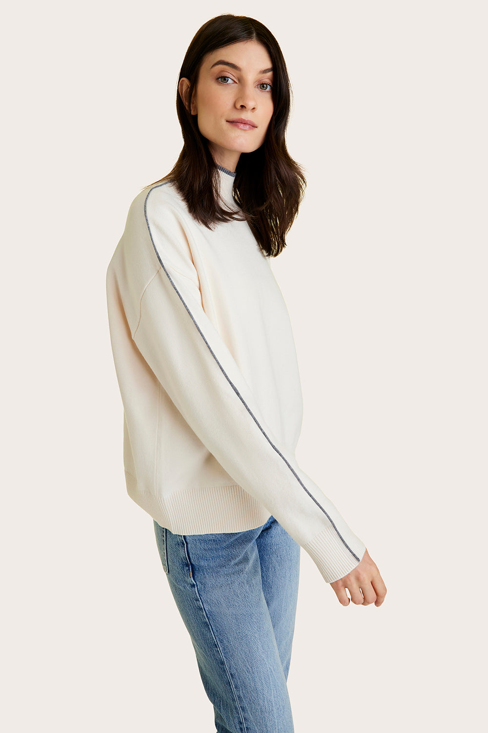 Alala women's mock neck sweater in white