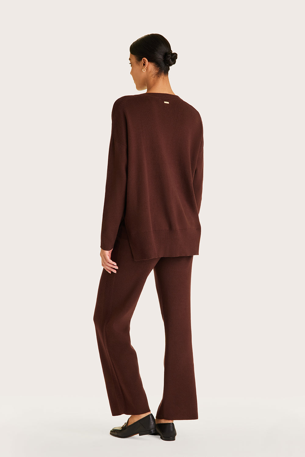 Alala women's knit sweater with buttons in brown