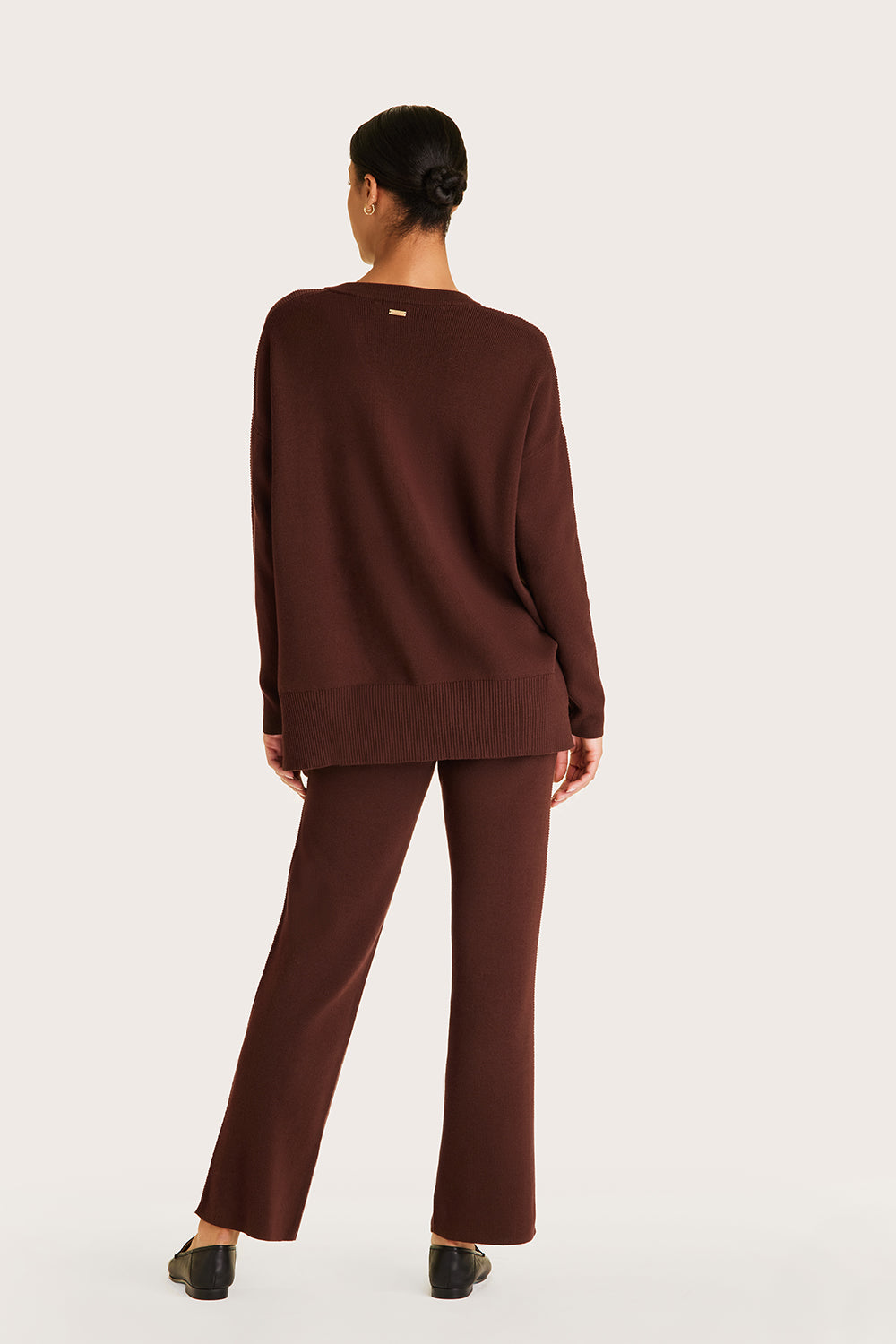 Alala women's knit sweater with buttons in brown