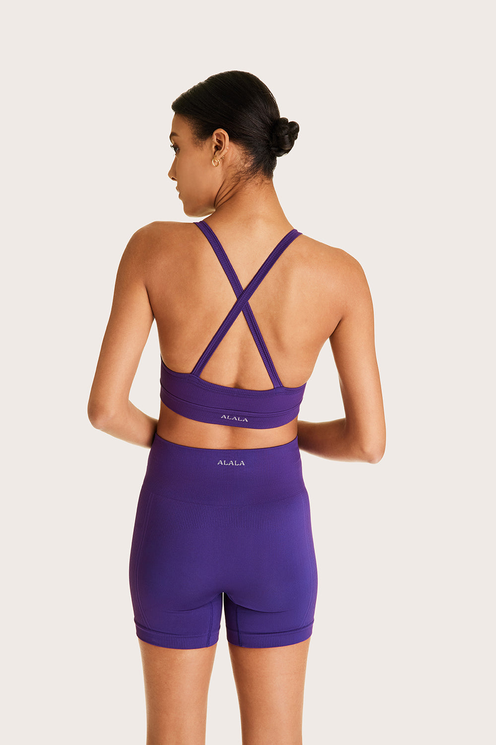 Alala women's barre seamless short in dark purple