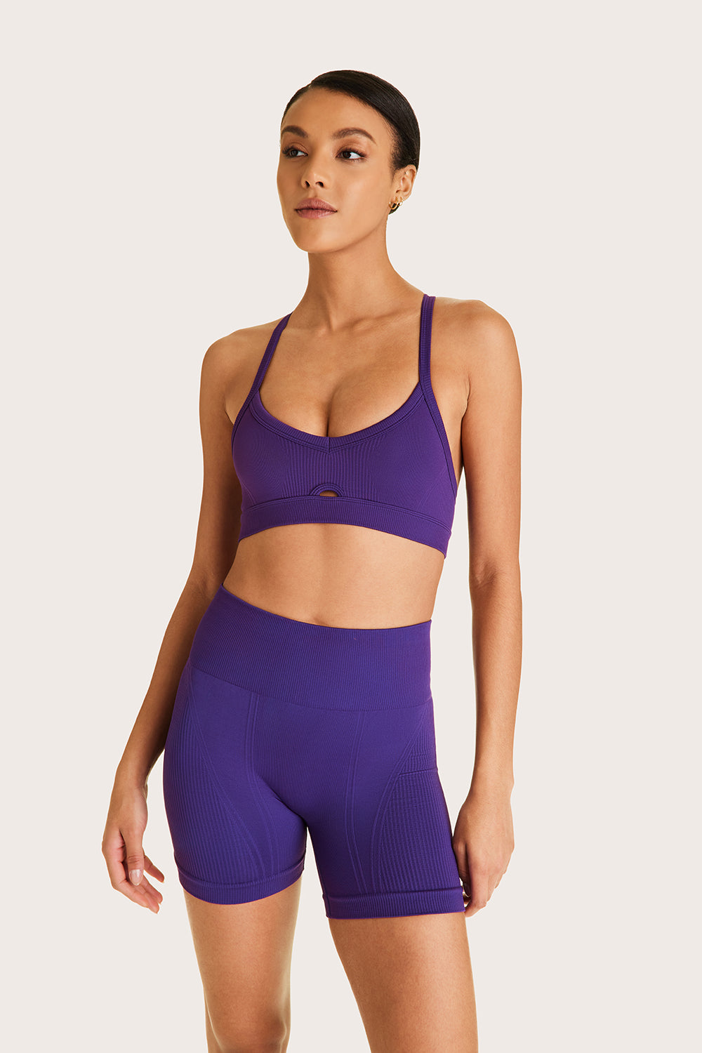 Alala women's barre seamless short in dark purple