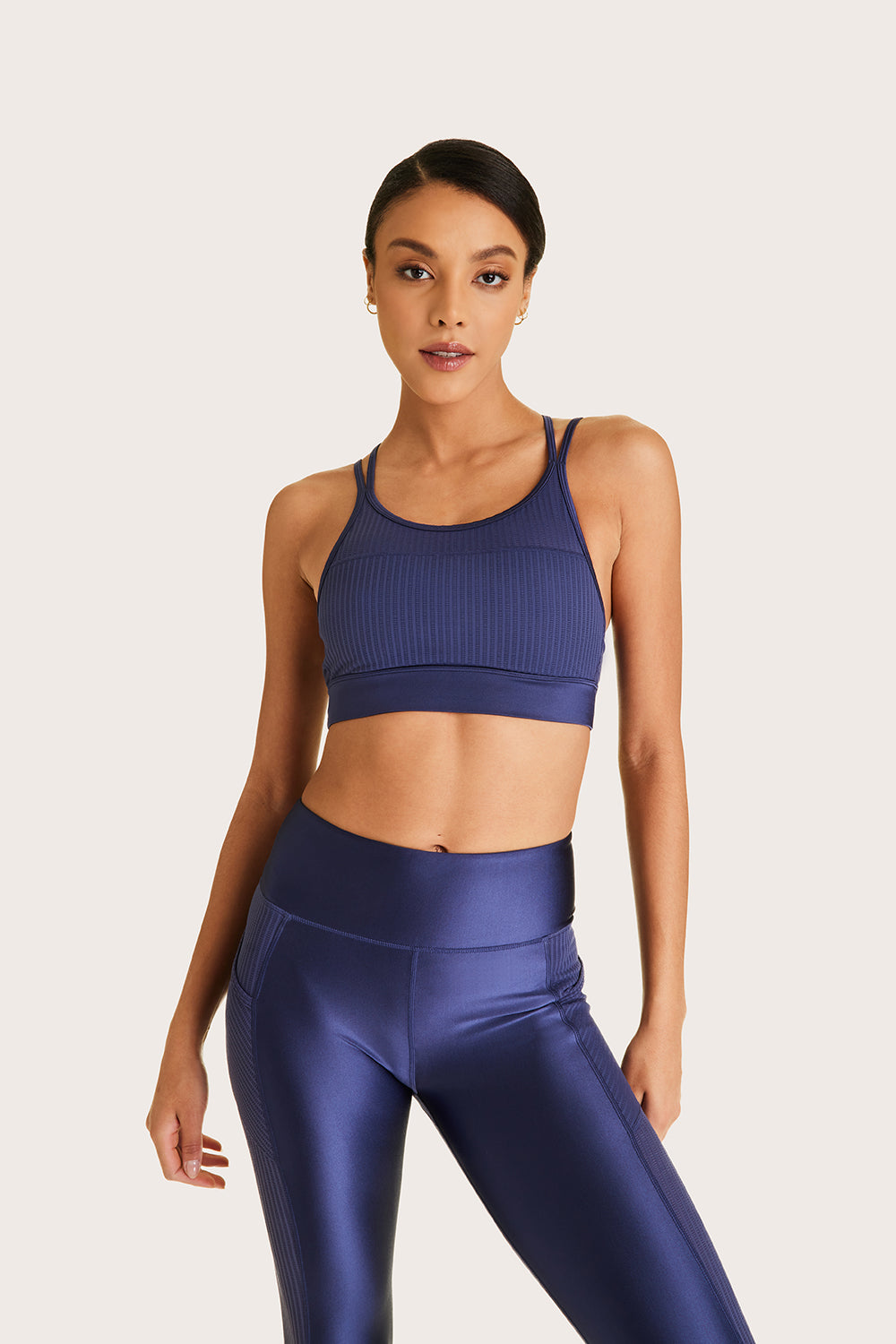 Alala women's mesh sports bra in navy