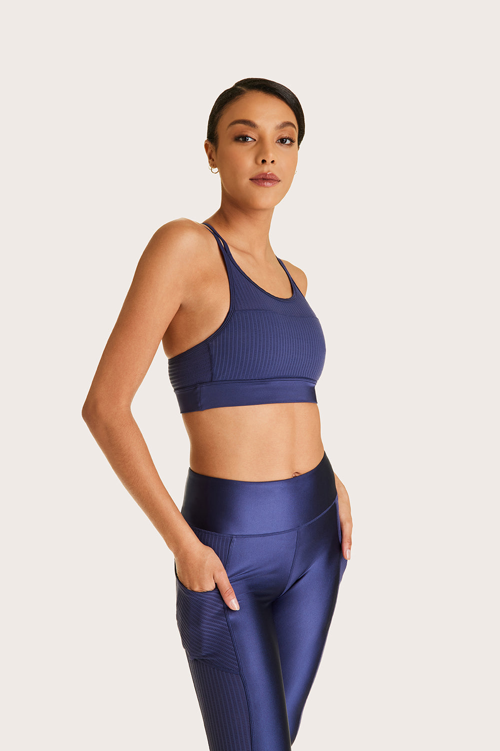 Alala women's mesh sports bra in navy