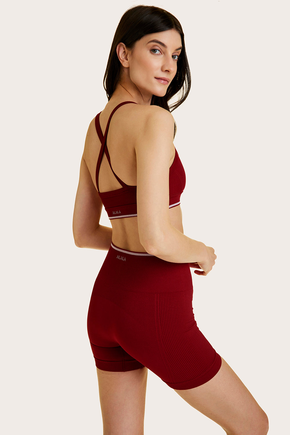 Alala women's Barre cami seamless bra in dark red