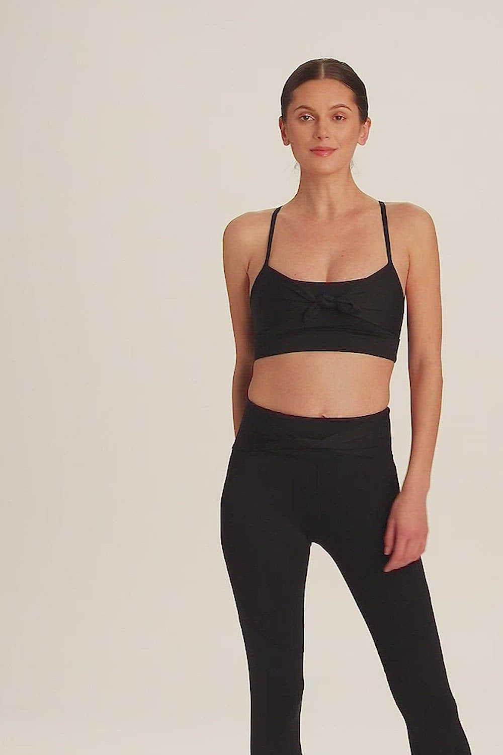 Alala women's tied bow bra in black