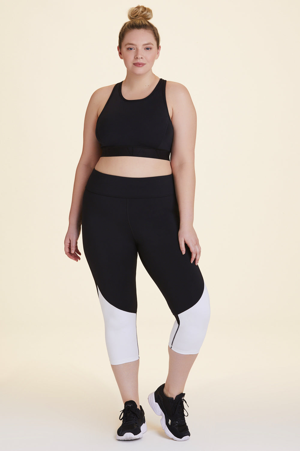Alala Captain Crop Tight in Black + White