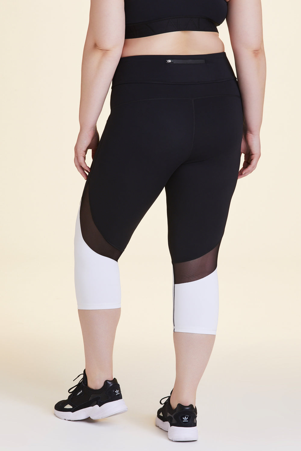Alala Captain Crop Tight in Black + White