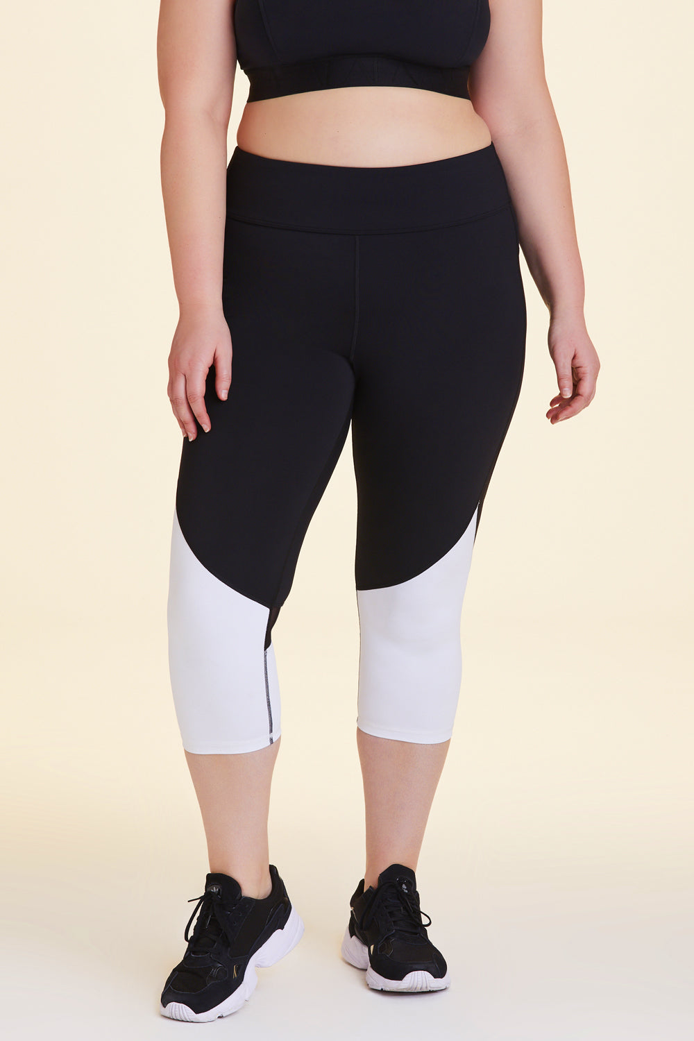 Alala Captain Crop Tight in Black + White