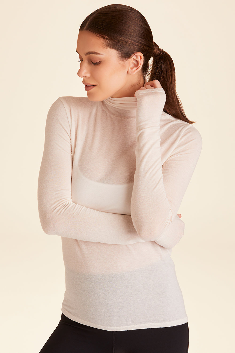 Alala Washable Cashmere Turtleneck in Bone