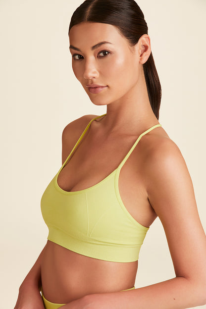 Chartreuse seamless bra for women from Alala activewear