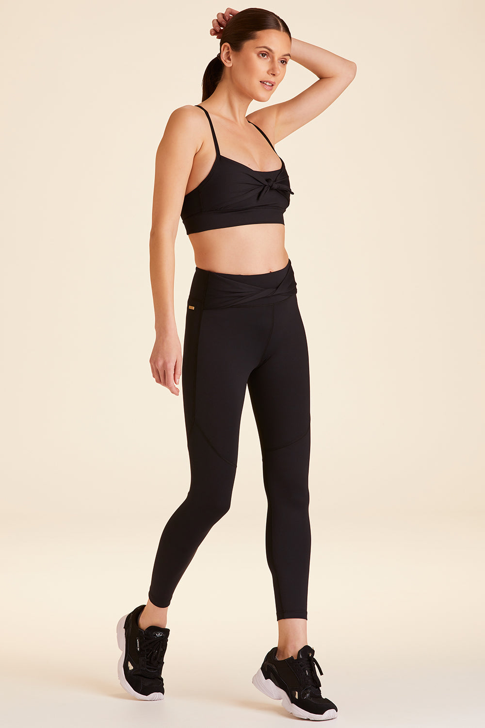 Alala women's tied bow bra in black