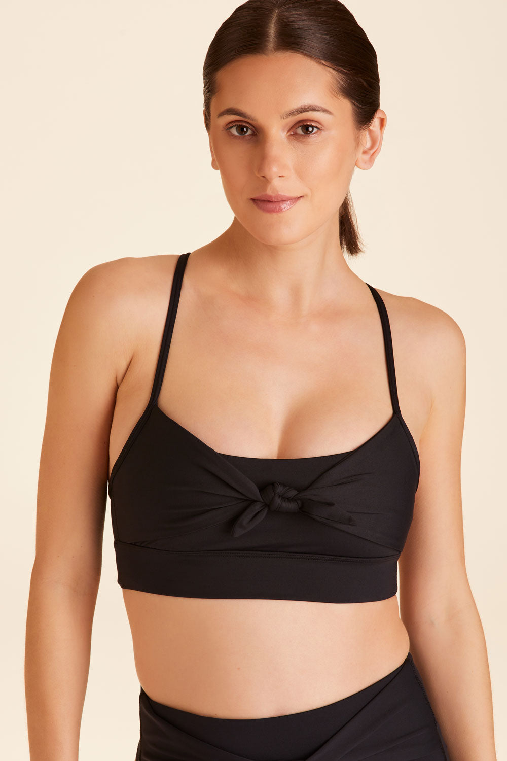 Alala women's tied bow bra in black