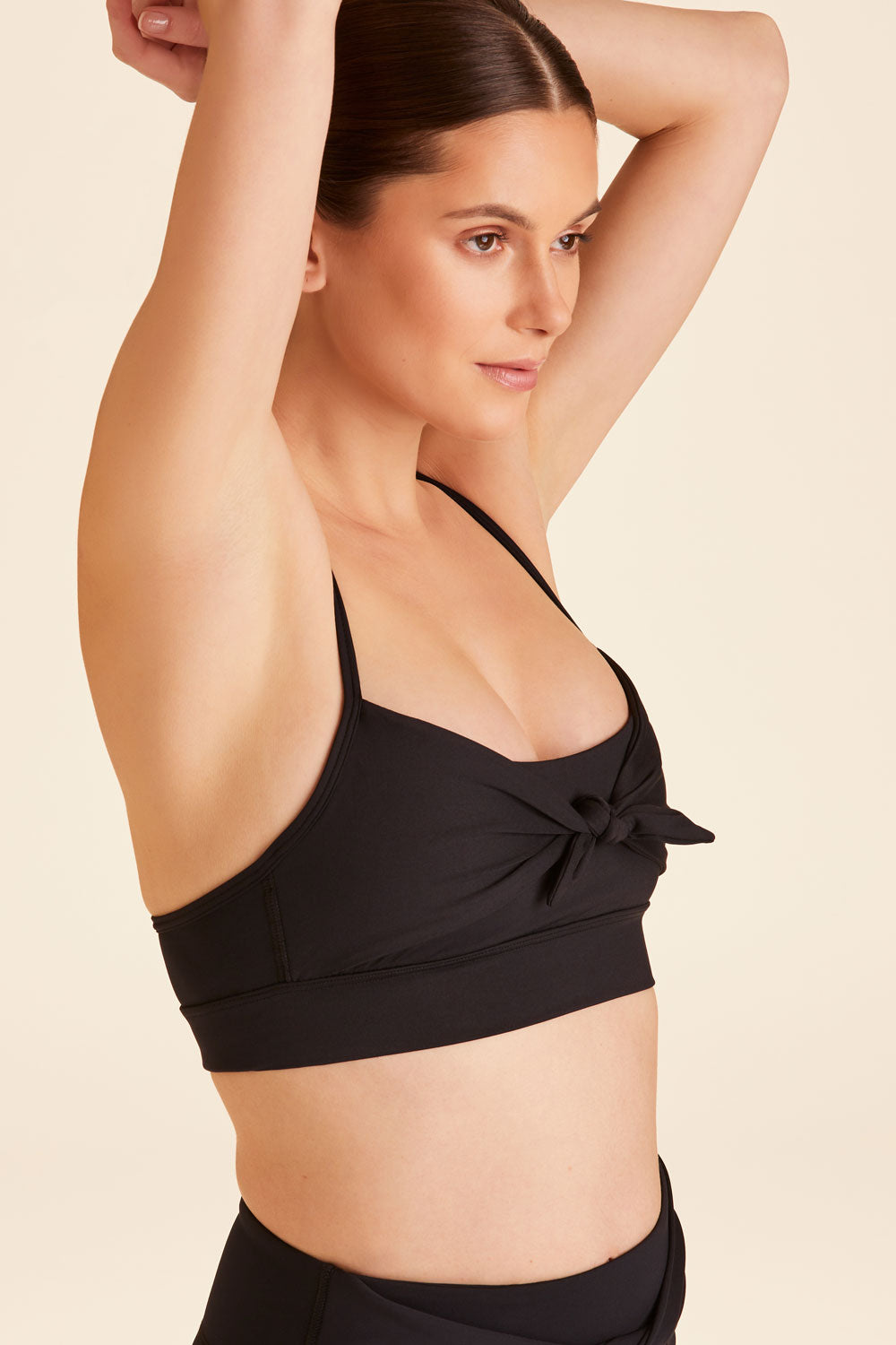Alala women's tied bow bra in black