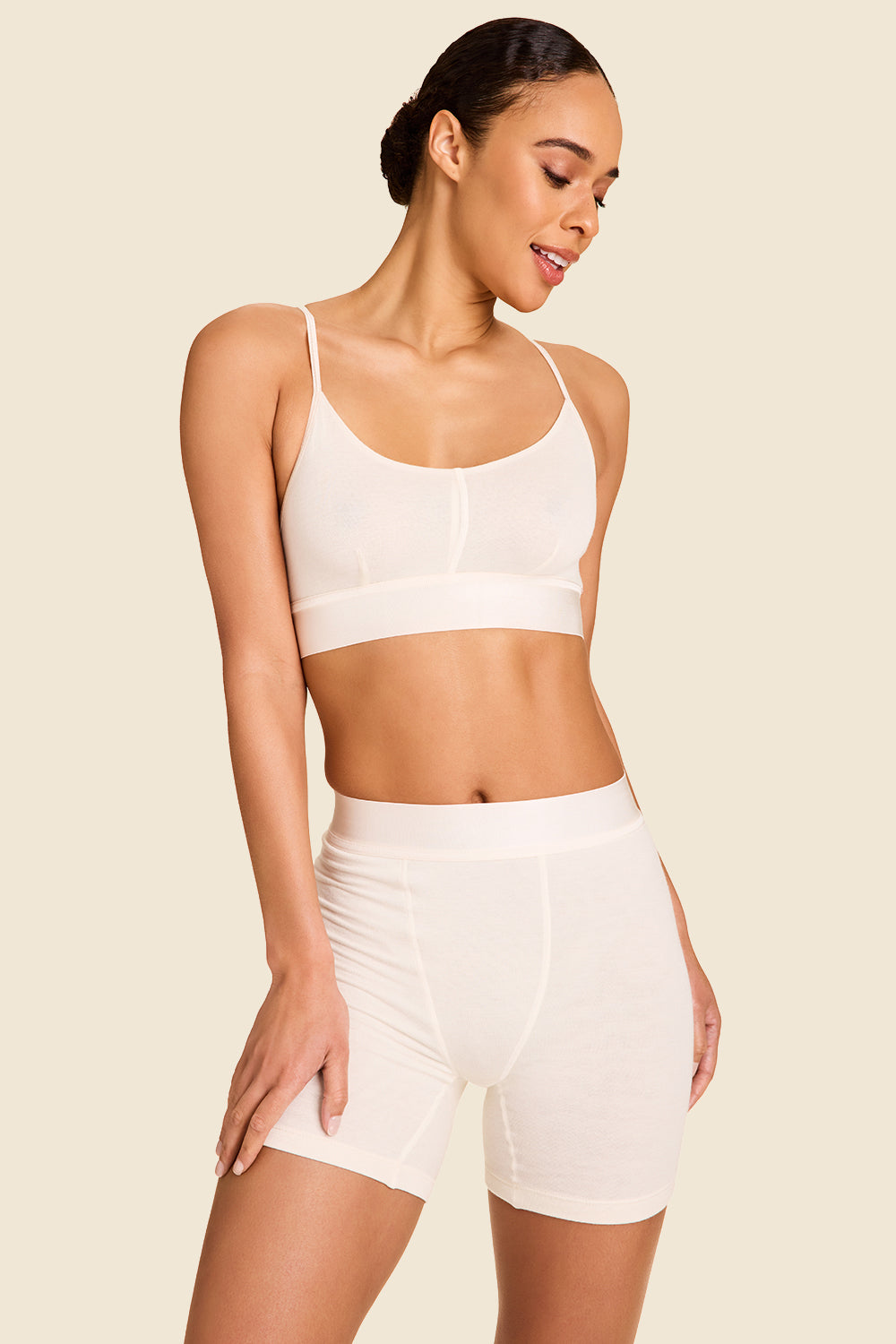 Alala washable cashmere brief in bone