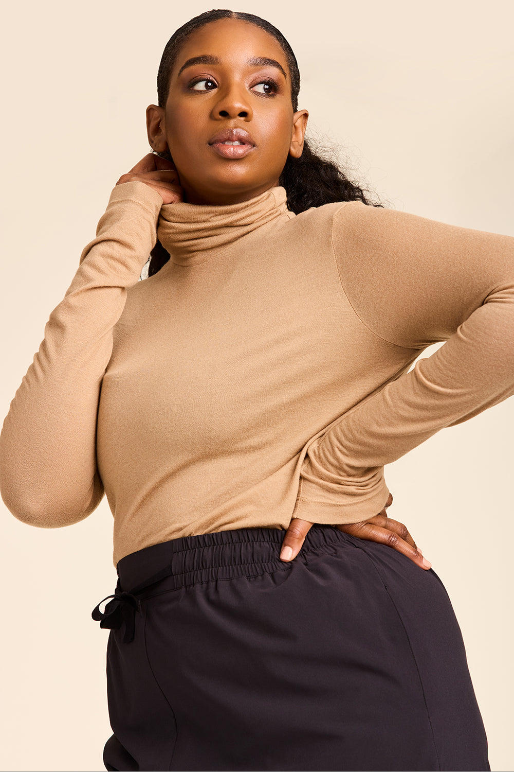 Sheer turtleneck sweater sale