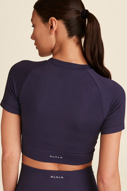 Navy seamless tee for women from Alala activewear