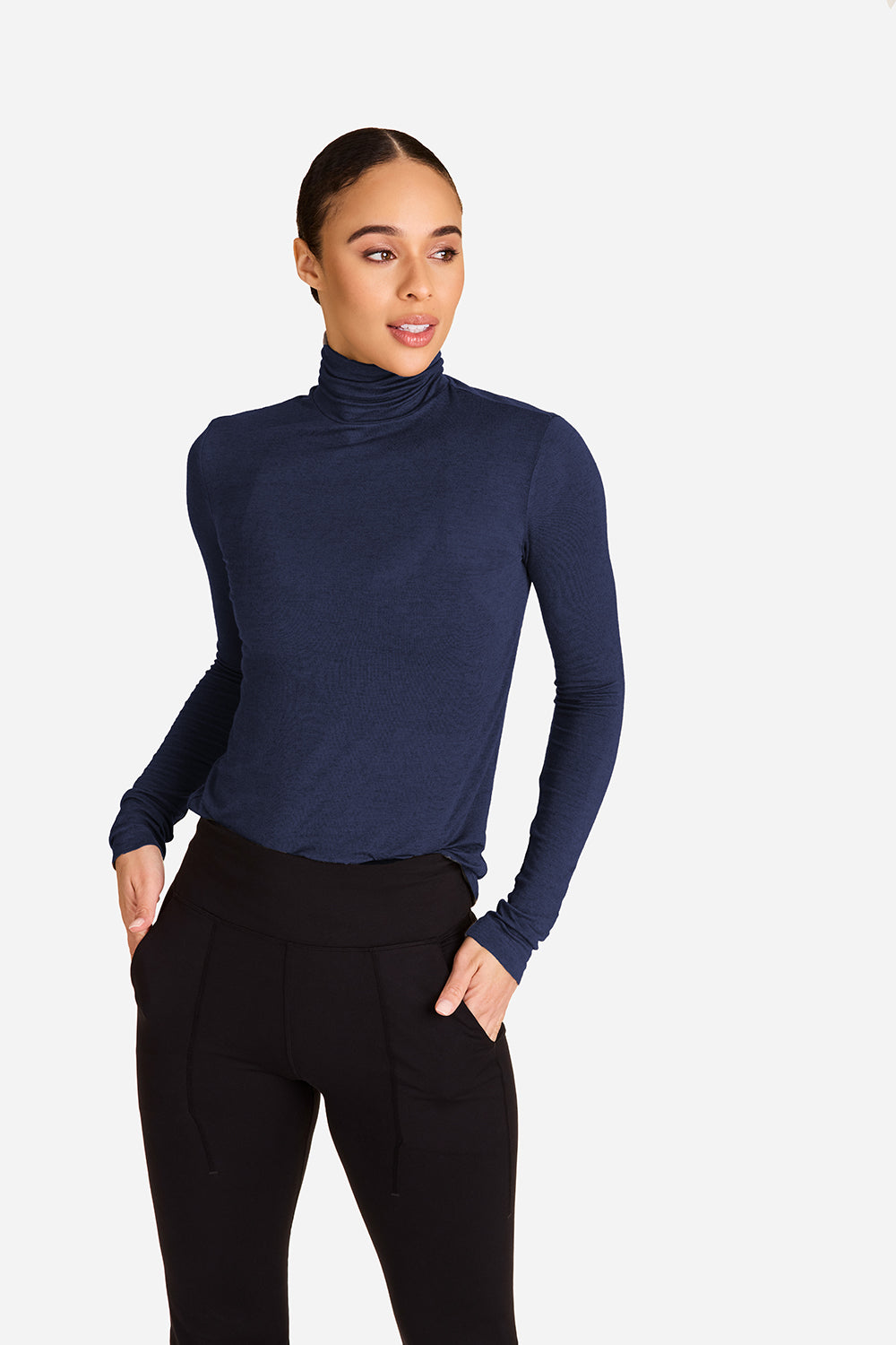 Alala washable cashmere turtleneck in navy