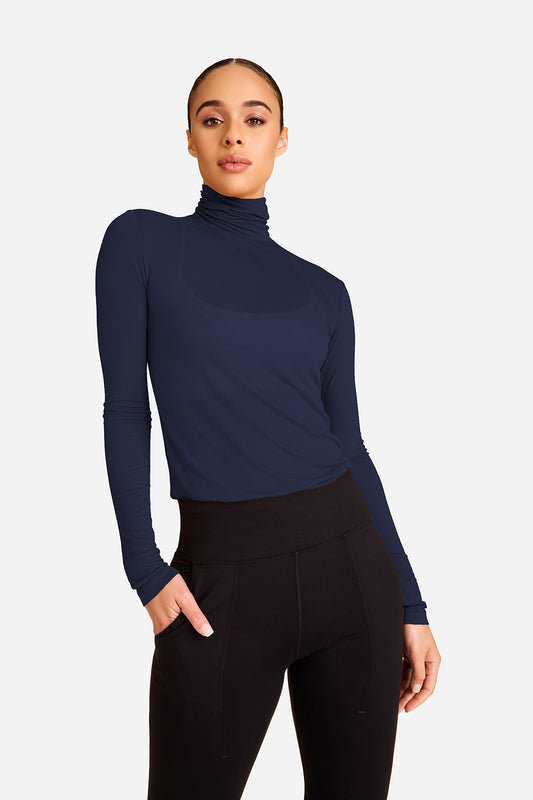 Alala washable cashmere turtleneck in navy