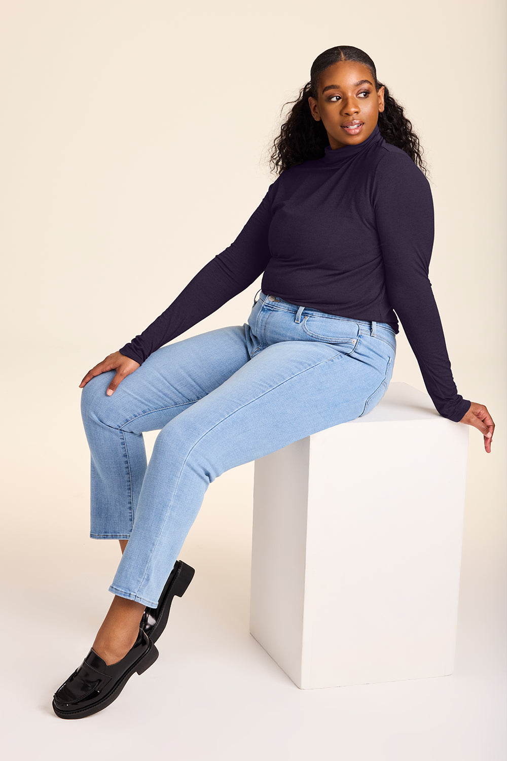 Alala washable cashmere turtleneck in navy