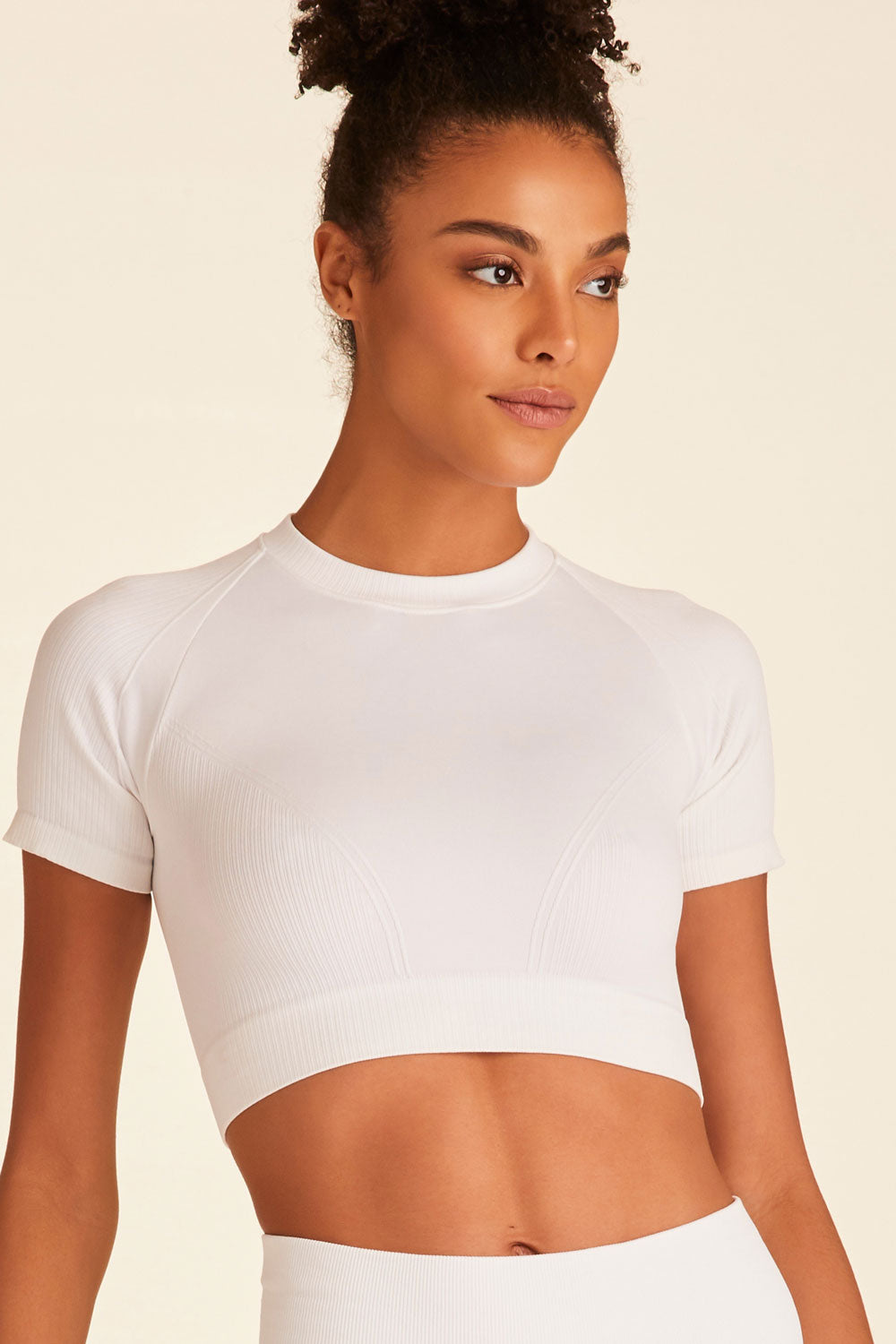 Barre Seamless Tee - White Tee, Workout Crop Tops