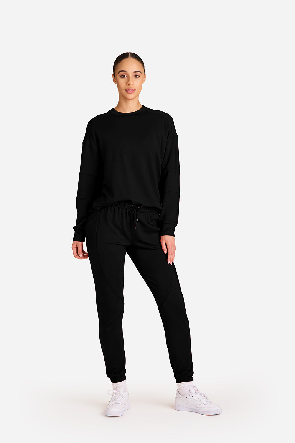 Alala women's Blocked Crewneck sweatshirt in black