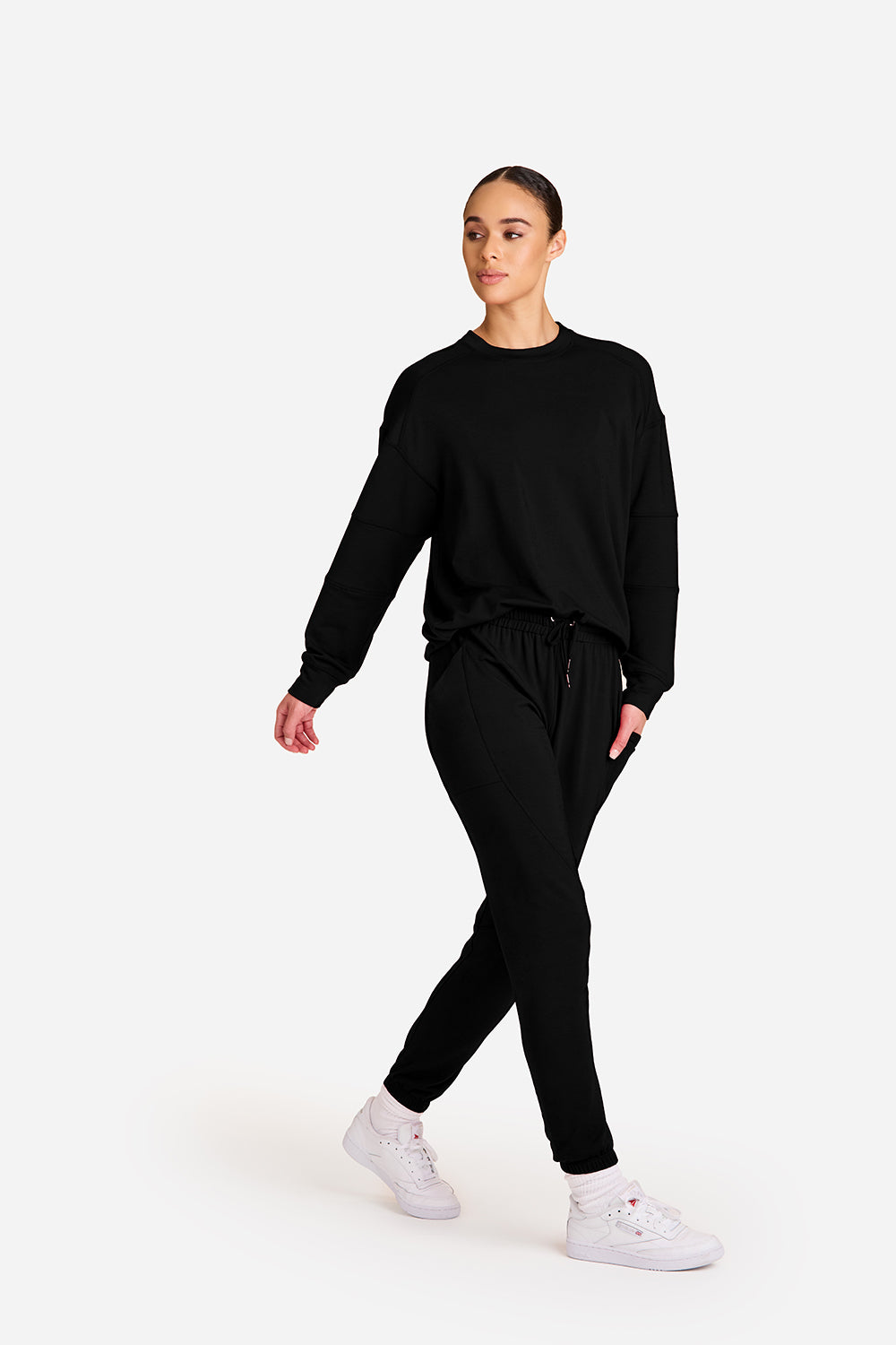 Alala women's Blocked Crewneck sweatshirt in black