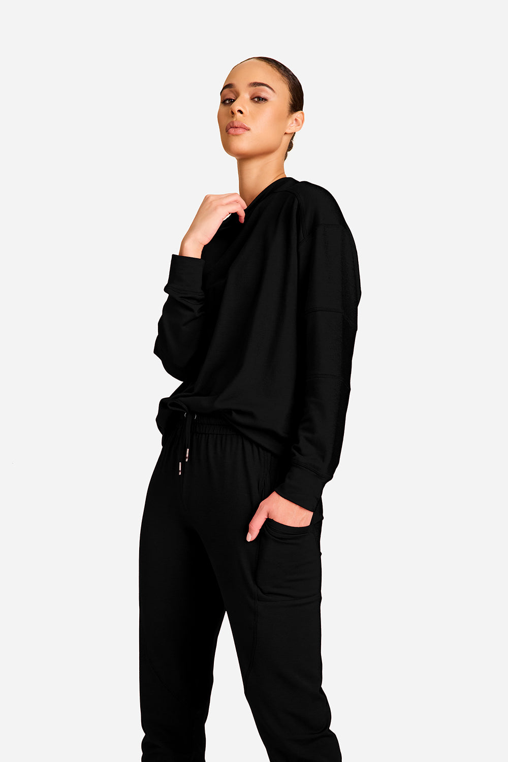 Alala women's Blocked Crewneck sweatshirt in black
