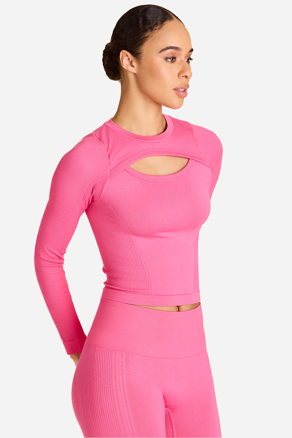 Danskin Now Women's Large Shirt Pink Long Sleeve Poly Stretch Athletic  Workout