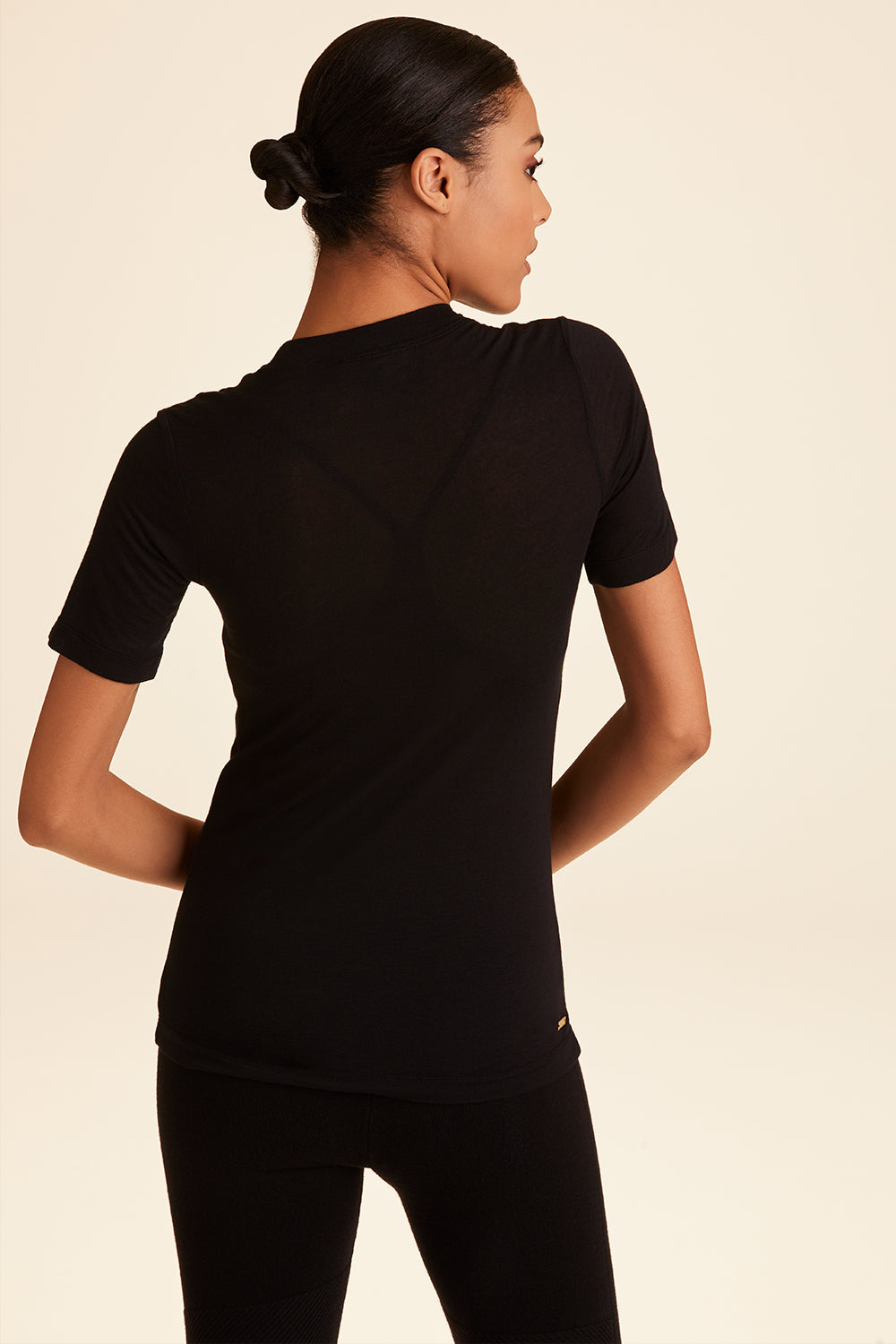 Alala Washable Cashmere Tee in Black