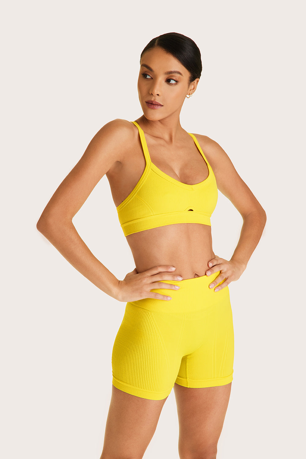 Alala women's Barre cami seamless bra in yellow
