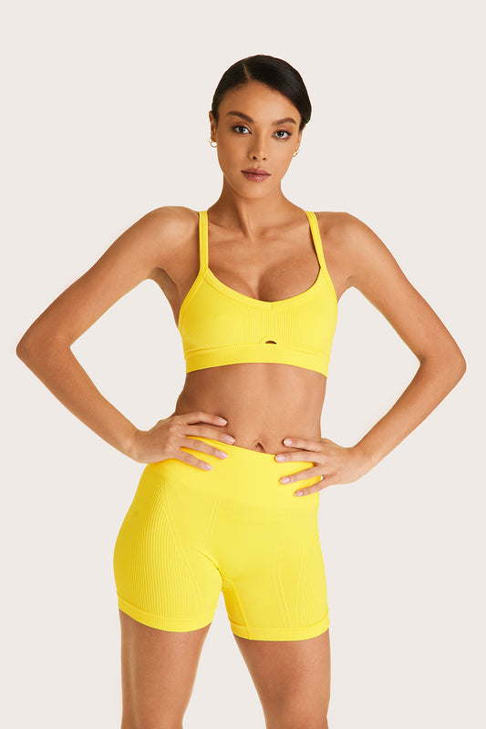 Alala women's Barre cami seamless bra in yellow