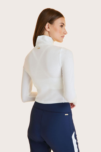 Alala women's cropped zip up sweatshirt in white