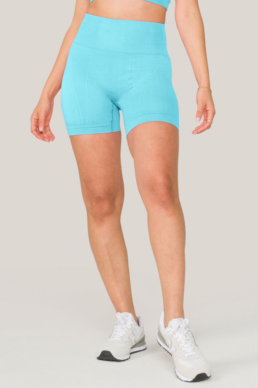 Alala women's seamless bike shorts in light blue