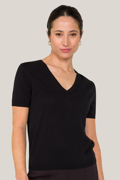 Alala women's knit v-neck t-shirt in black