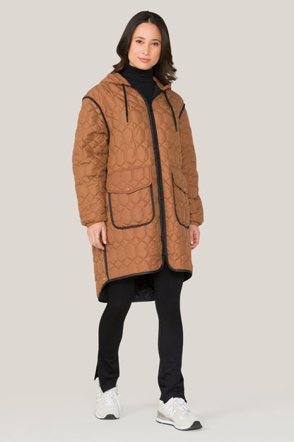 Alala women's quilted jacket in brown
