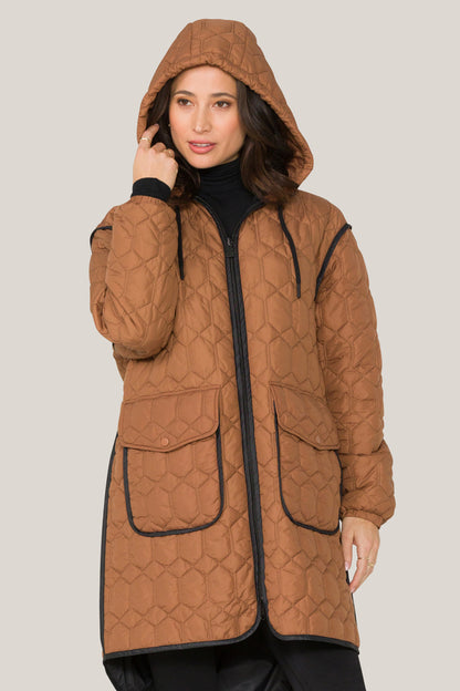 Alala women's quilted jacket in brown
