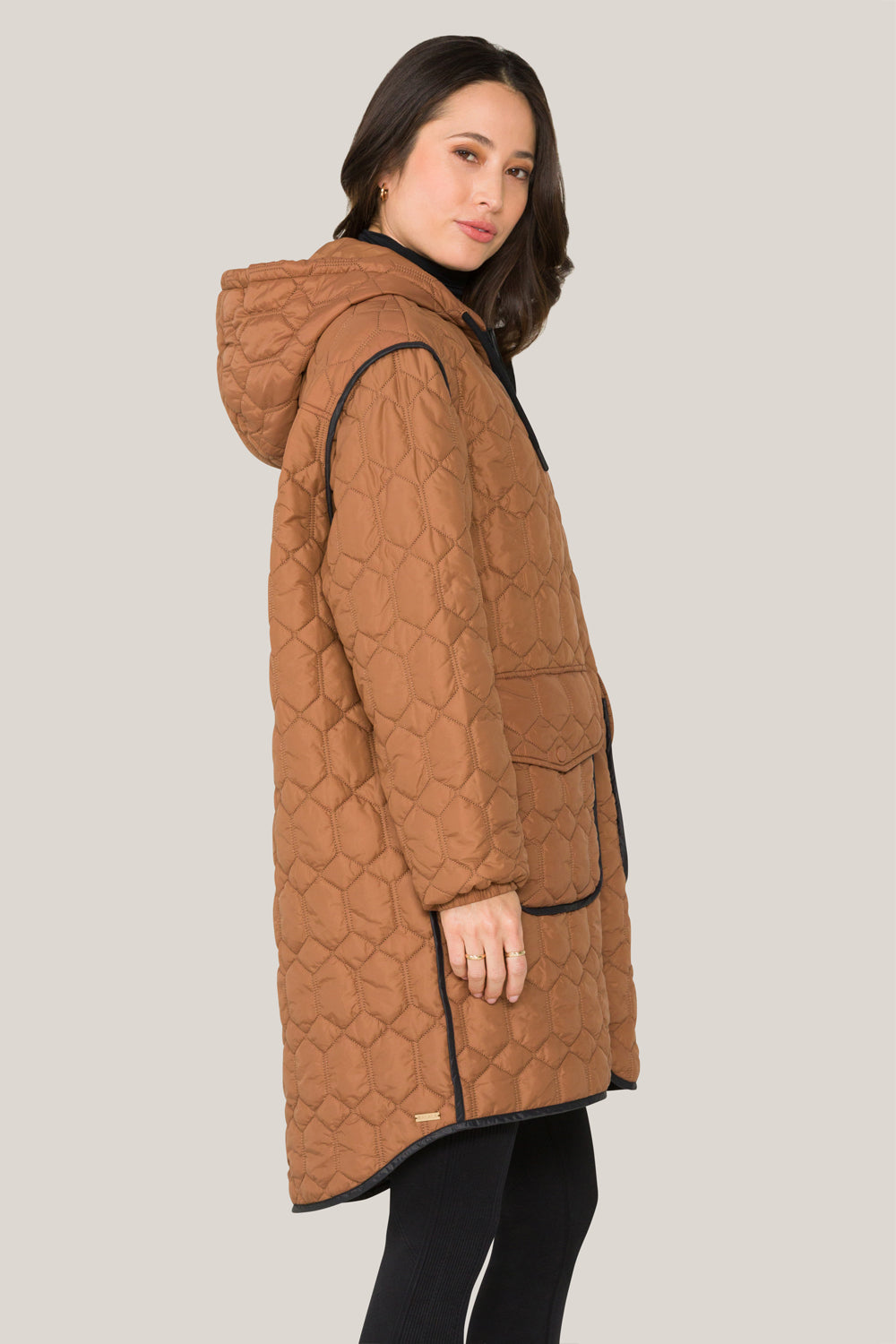 Alala women's quilted jacket in brown