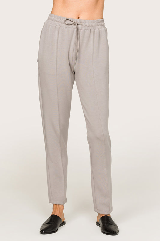 PULI Women Workout Sweatpants Cotton Jogger Ribber Splicing Lounge Sweat  Pants with Zipper Pocket