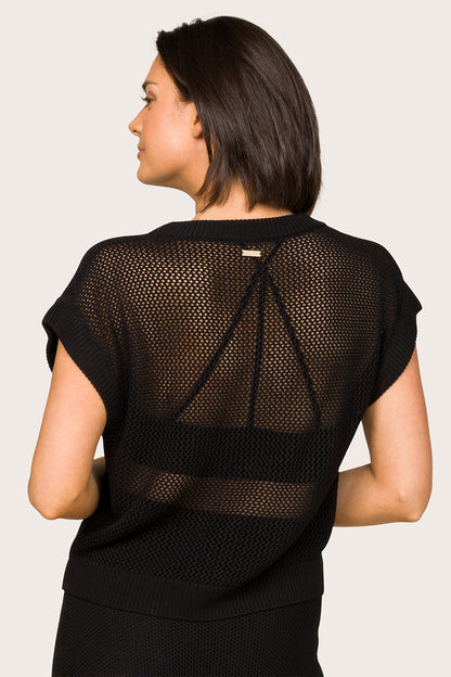 Alala women's knit mesh tank top in black